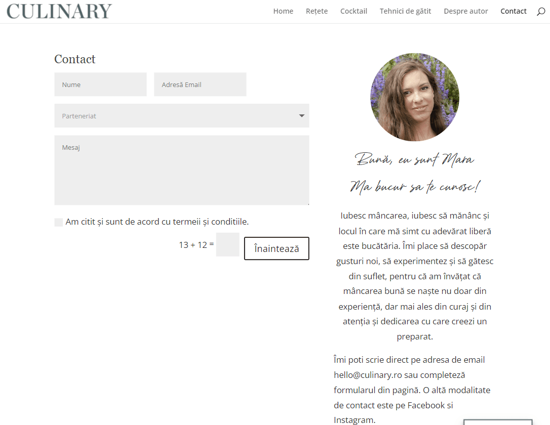 Pagina de contact