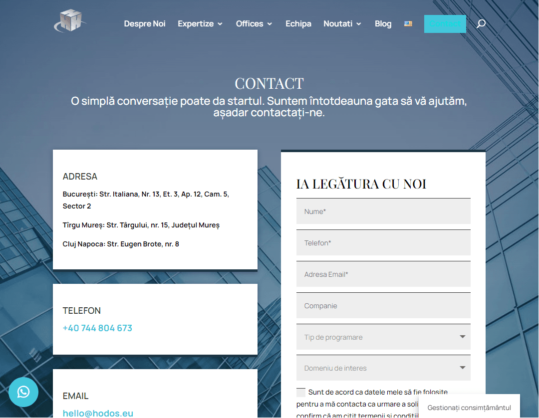 Pagina de contact