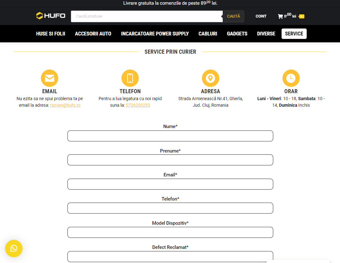 Pagina de service