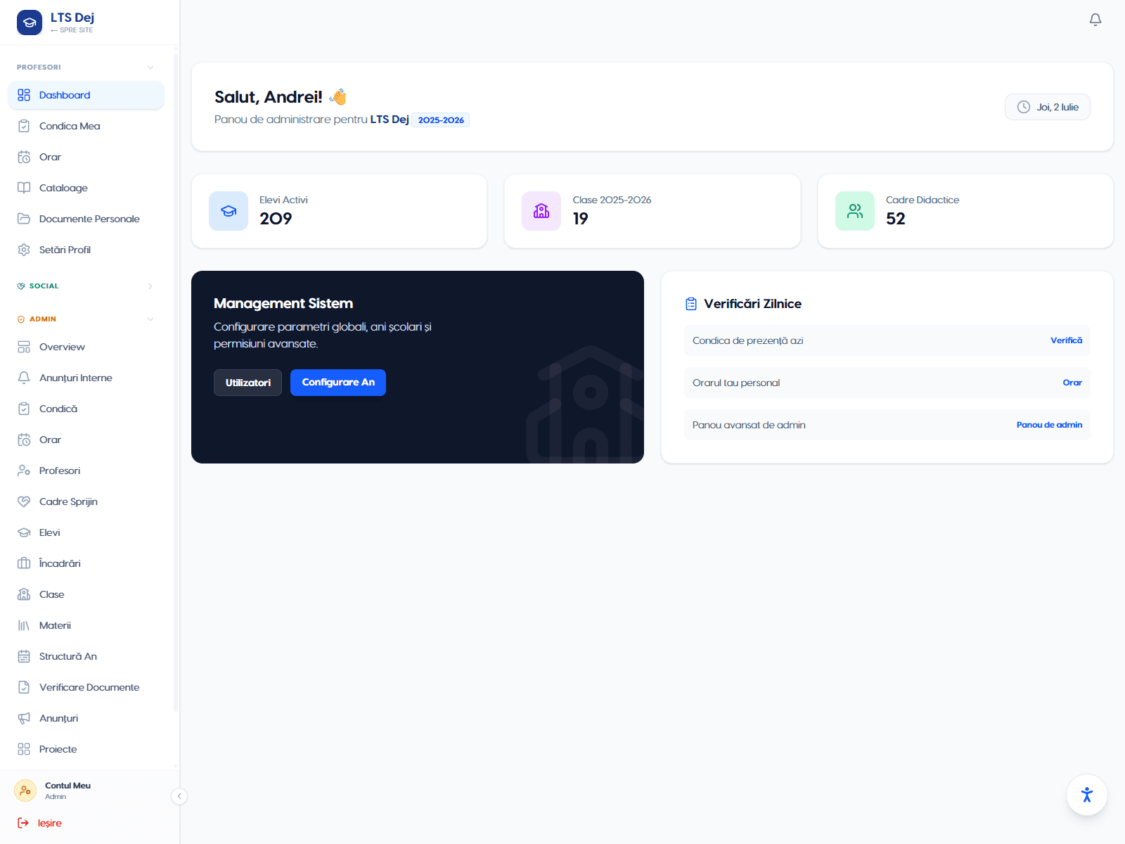 E.D.O.S.: Dashboard principal